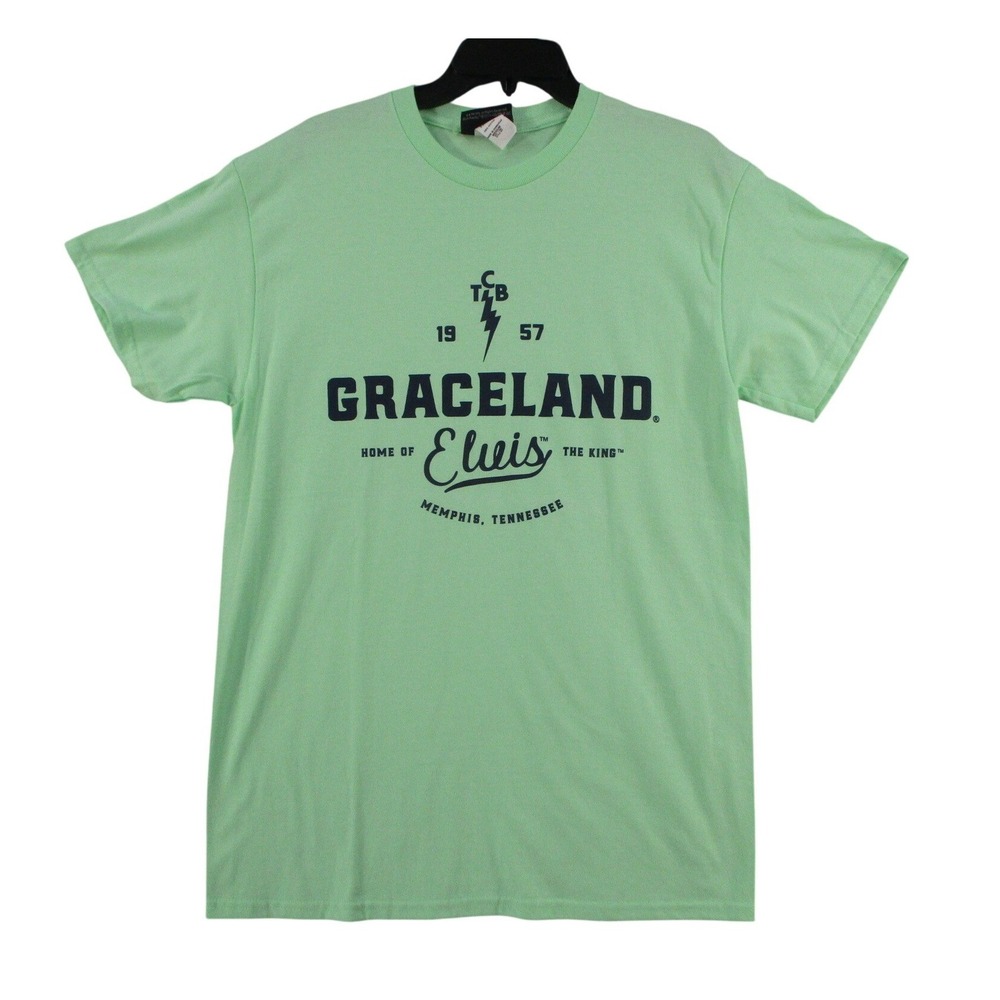 Graceland Elvis Presley TCB T-Shirt Mint Green Men Medium Memphis TN Graphic Tee